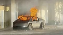 Tesla aracının patlama anları