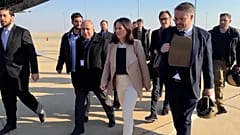 Deutschlands Außenministerin Annalena Baerbock bei ihrer Ankunft in Damaskus
