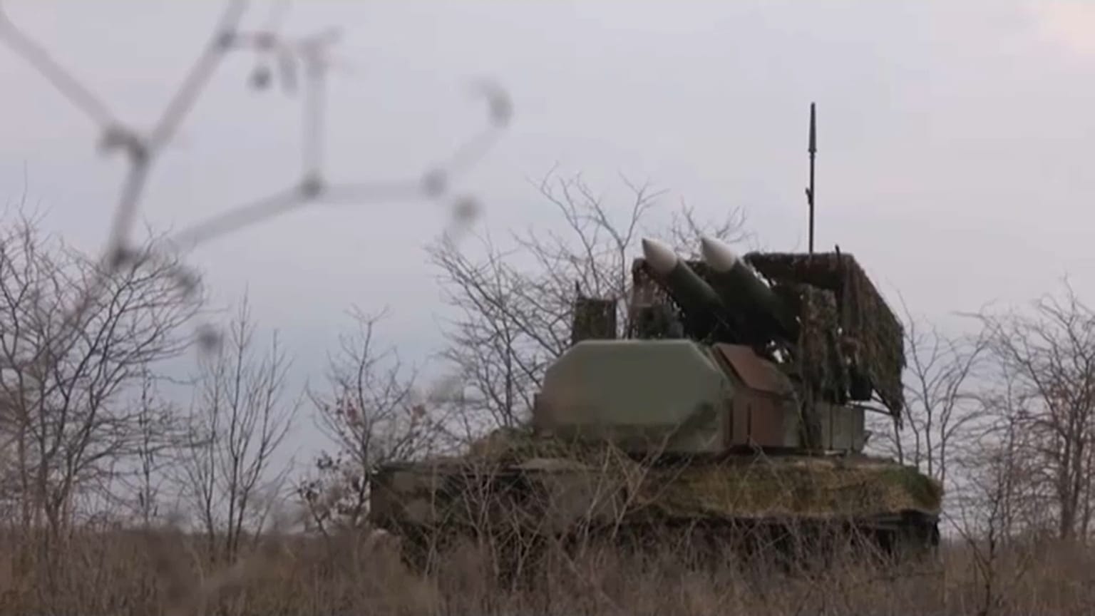 The Russian Ministry of Defense released footage on Wednesday, January 1, of what it says shows a Buk-М2 air defense system striking a Ukrainian aerial target.