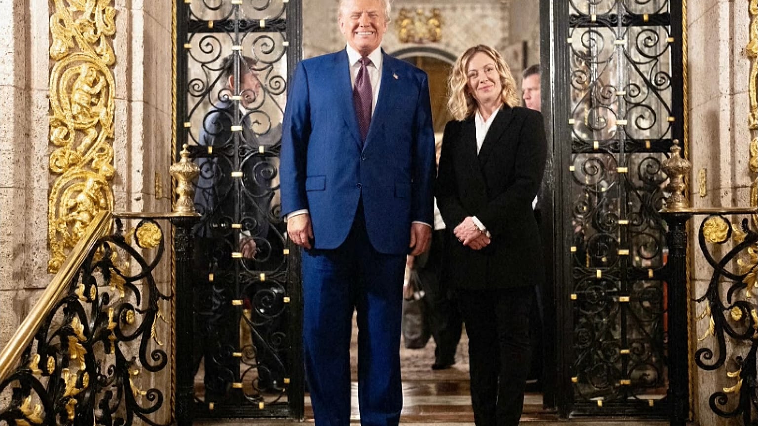 Donald Trump com Giorgia Meloni