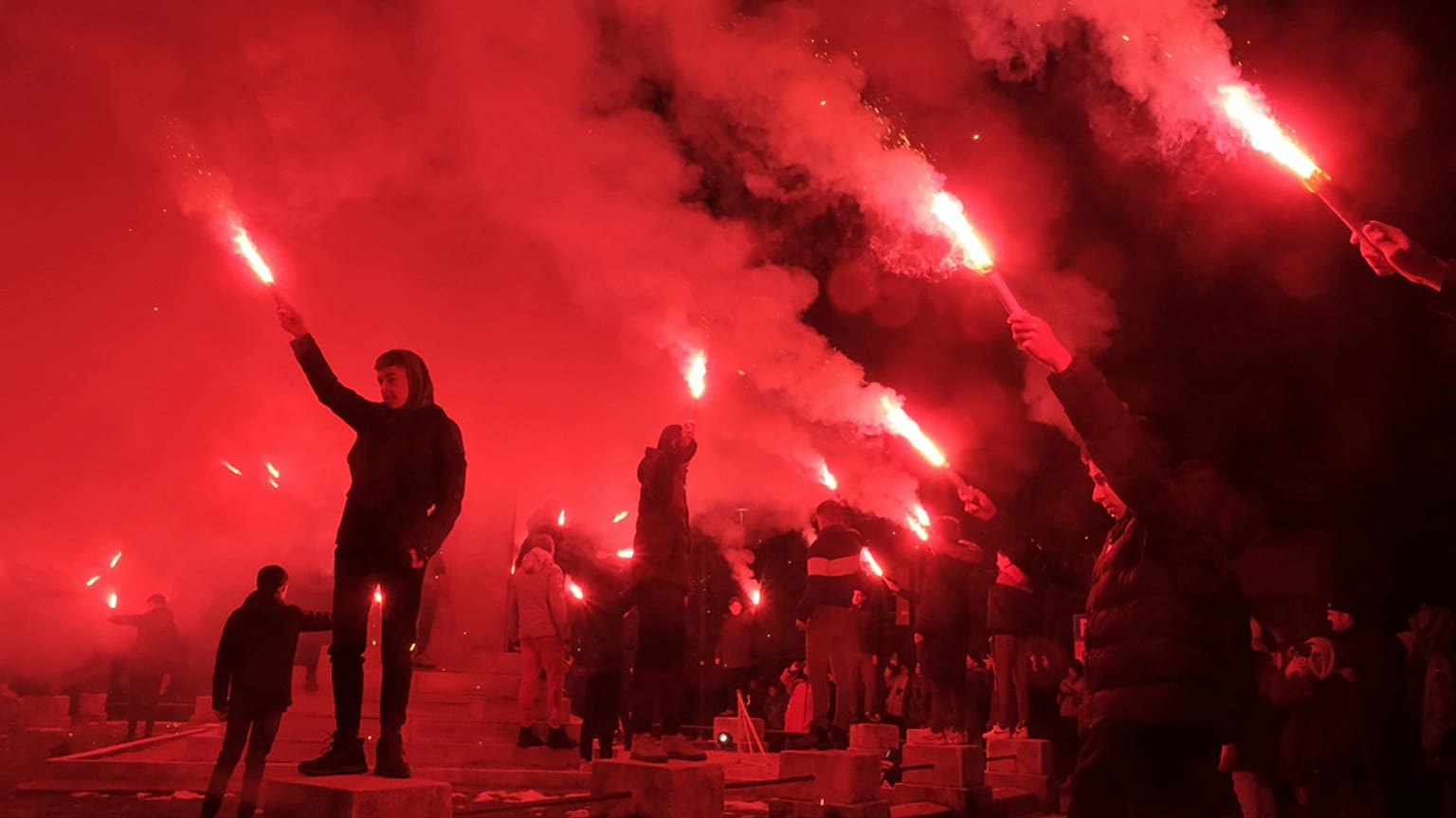 Protesty po noworocznej strzelaninie w Czarnogórze, styczeń 2025
