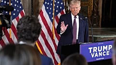 Le président élu Donald Trump lors d'une conférence de presse à Mar-a-Lago, mardi 7 janvier 2024, à Palm Beach, Floride.