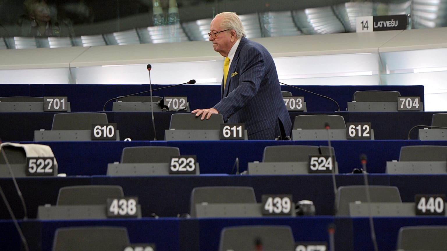 Jean Marie Le Pen, ex-líder da Frente Nacional, no Parlamento Europeu, em Estrasburgo, a 1 de julho de 2014