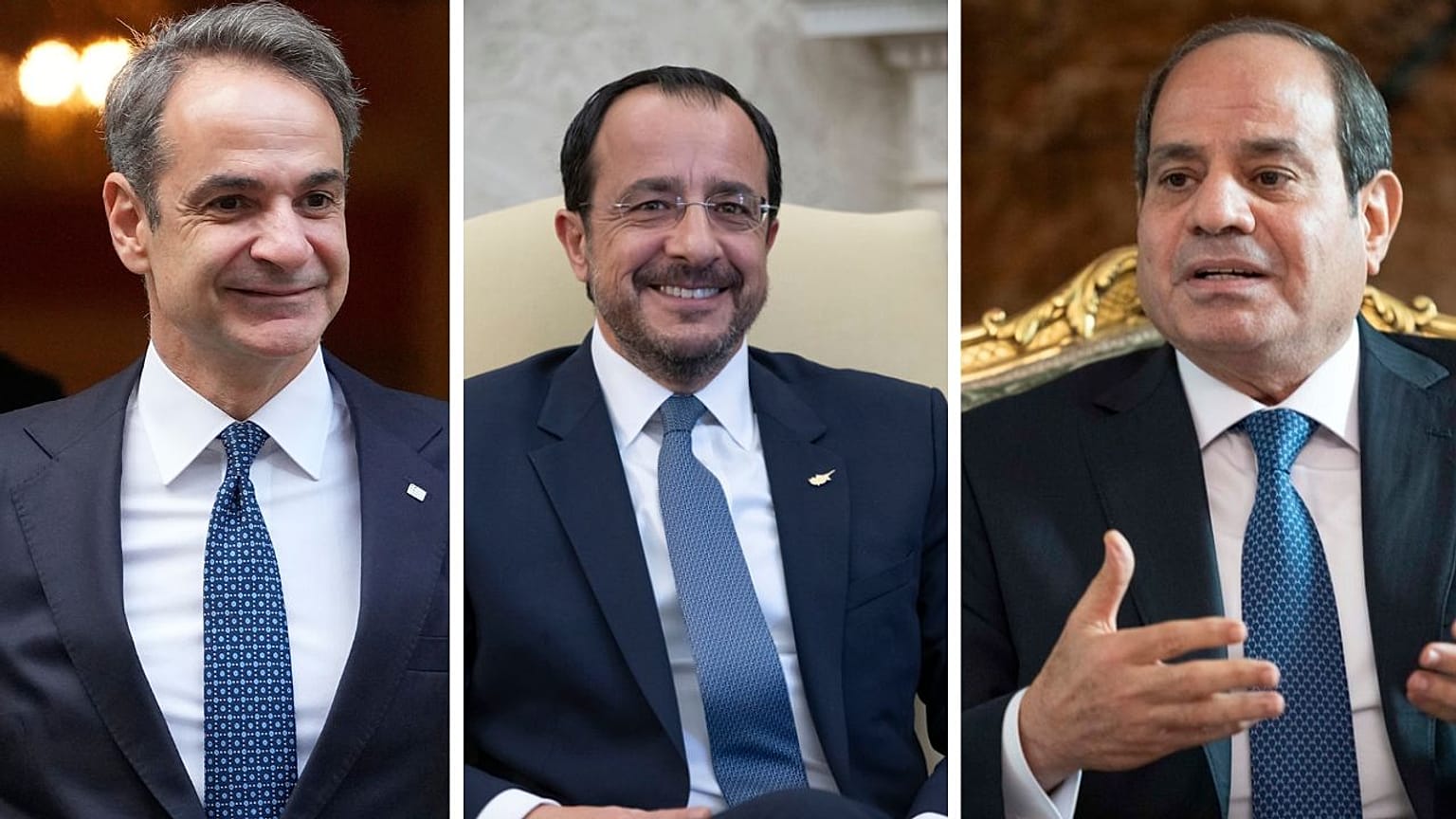 Κυριάκος Μητσοτάκης, Νίκος Χριστοδουλίδης και Αμπντέλ Φατάχ Αλ Σίσι