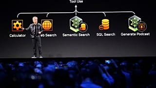 Nvidia founder and CEO Jensen Huang speaks during a Nvidia news conference ahead of the CES tech shown 6 January 2025