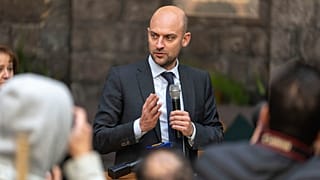 French Foreign Minister Jean-Noel Barrot meets with representatives of civil society during an official visit, in Damascus, Syria, Friday, Jan. 3, 2025.