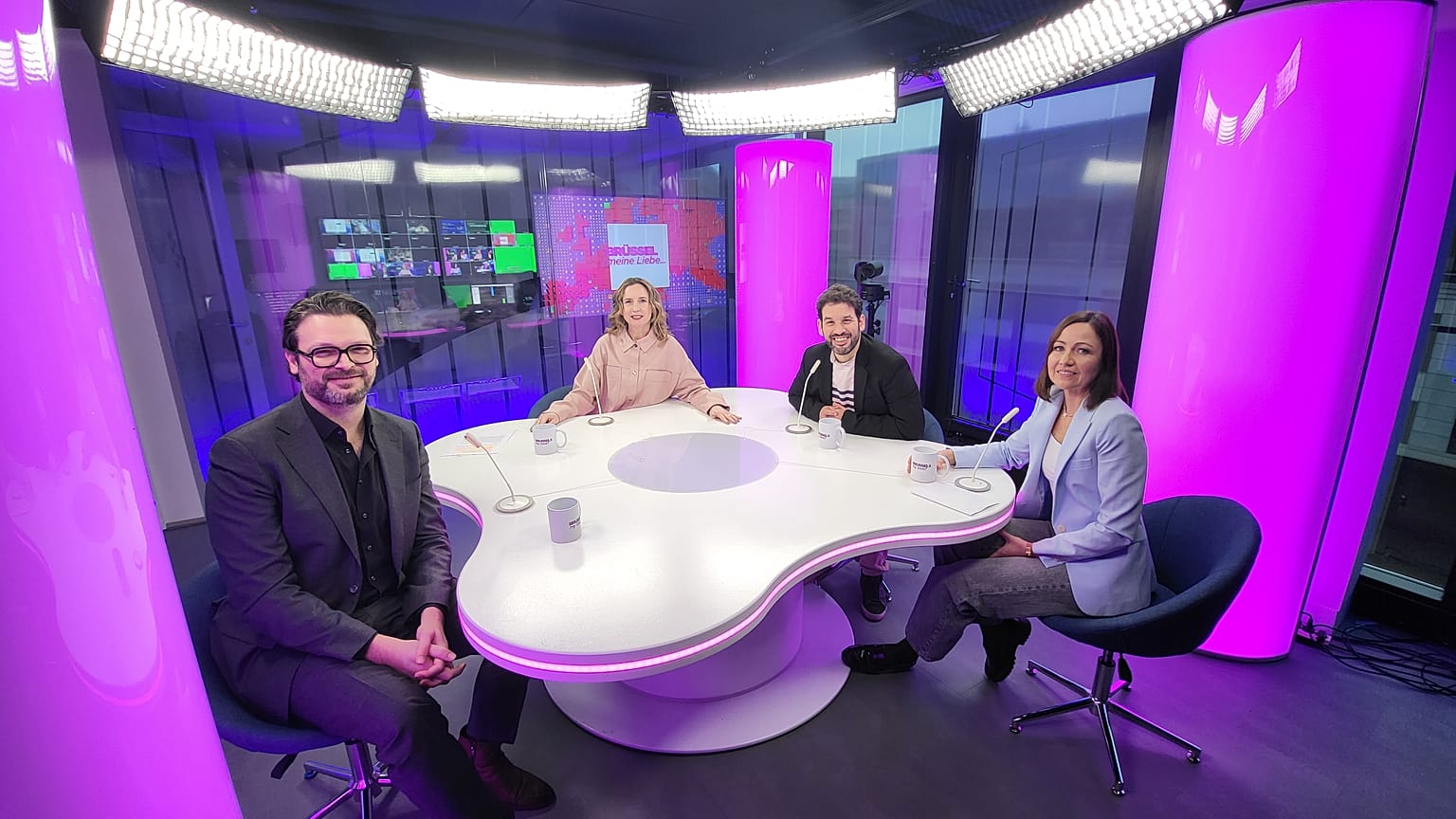 'Brussels, my love?' host Méabh Mc Mahon with Antonios Nestoras, Dorota Bawolek and Jack Schickler