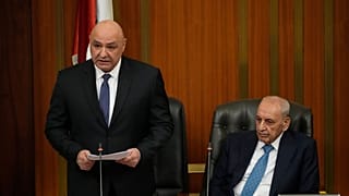 جوزف عون، رئیس جمهور جدید لبنان ( سمت چپ) در کنار نبیه بری، رئیس پارلمان این کشور