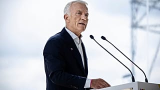 Patrick Martin, head of the French employer association Medef,  delivers a speech during a business meeting in Paris. 28 August 2023.