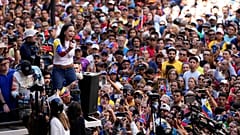 María Corina Machado bei einer Kundgebung, Donnerstag, 9. Januar 2025