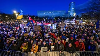 Kormányellenes tüntetés Pozsonyban