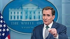 Beyaz Saray Ulusal Güvenlik İletişim Danışmanı John Kirby bir basın toplantısı sırasında, 12 Aralık 2024