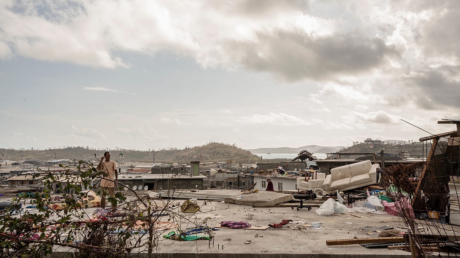 Le bidonville de Kaweni, à la périphérie de Mamoudzou, après le passage du cyclone Chido, le 19 décembre 2024.