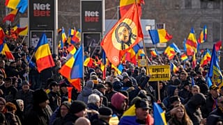 Demonstrierende in Bukarest 