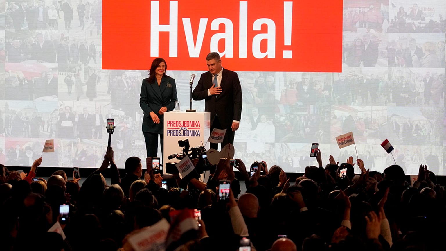 Zoran Milanović z żoną w niedzielę, 12.01.2025 r. 