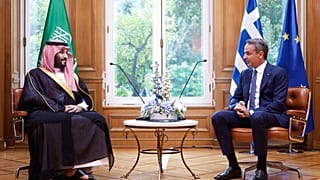 Κυριάκος Μητσοτάκης και Μοχάμεντ Μπιν Σαλμάν από την συνάντησή τους στην Αθήνα το 2022