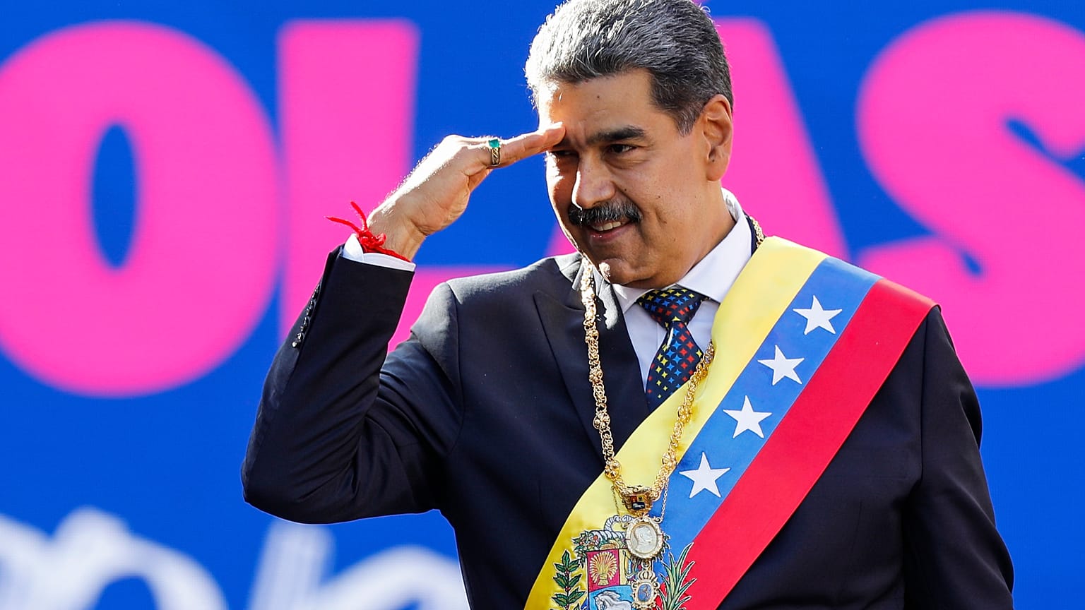 Nicolás Maduro, alla cerimonia di giuramento.