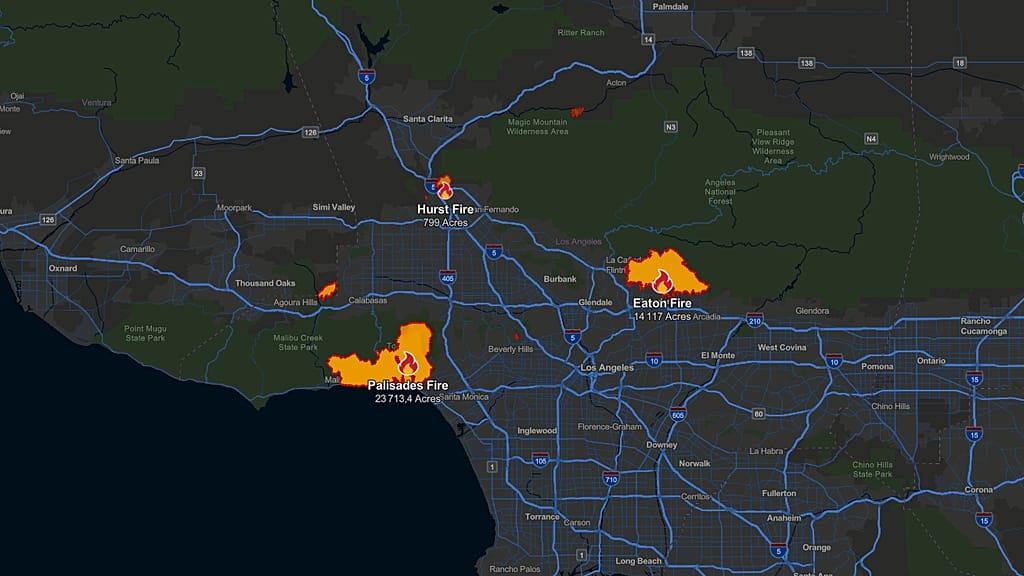 Maps and images expose extent of Los Angeles wildfire destruction ...
