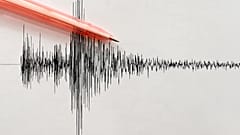 Die seismometrische Grafik eines Erdbebens
