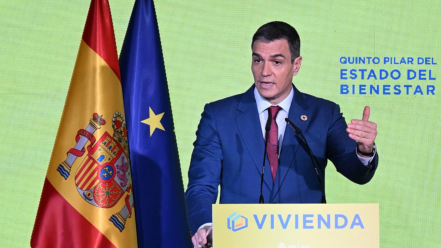 El presidente del Gobierno, Pedro Sánchez, durante su intervención en el foro.