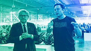Former EU Commissioner for the Internal Market Thierry Breton and X owner Elon Musk.