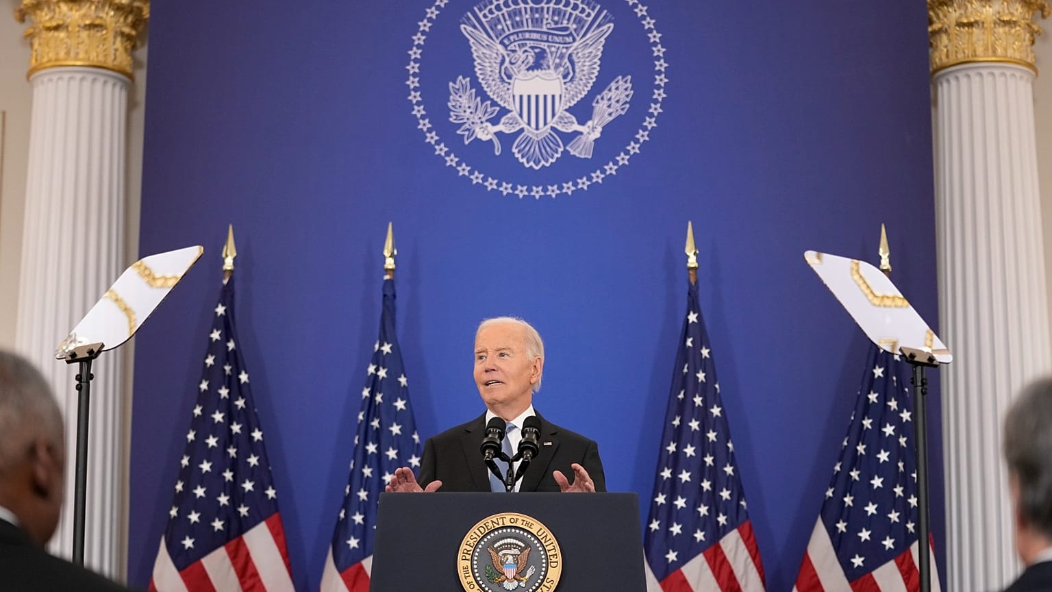 Başkan Joe Biden, 13 Ocak 2025 Pazartesi günü Washington'da Dışişleri Bakanlığı'nda yaptığı bir konuşma sırasında dış politika hakkında konuşuyor.