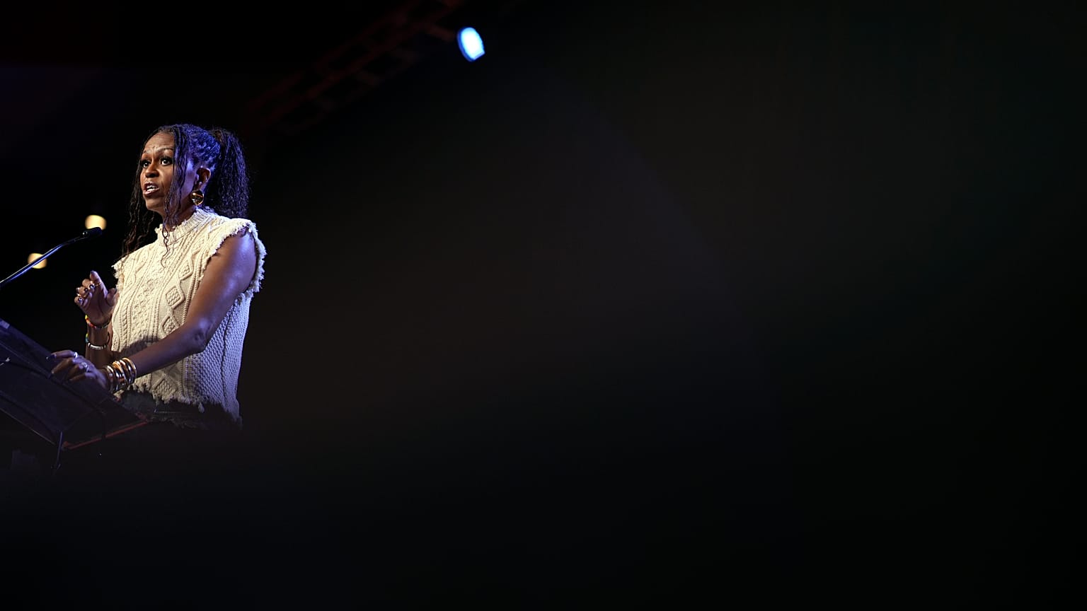 Michelle Obama, Demokrat Parti'nin Georgia'daki mitinginde konuşuyor, 29 Ekim 2024
