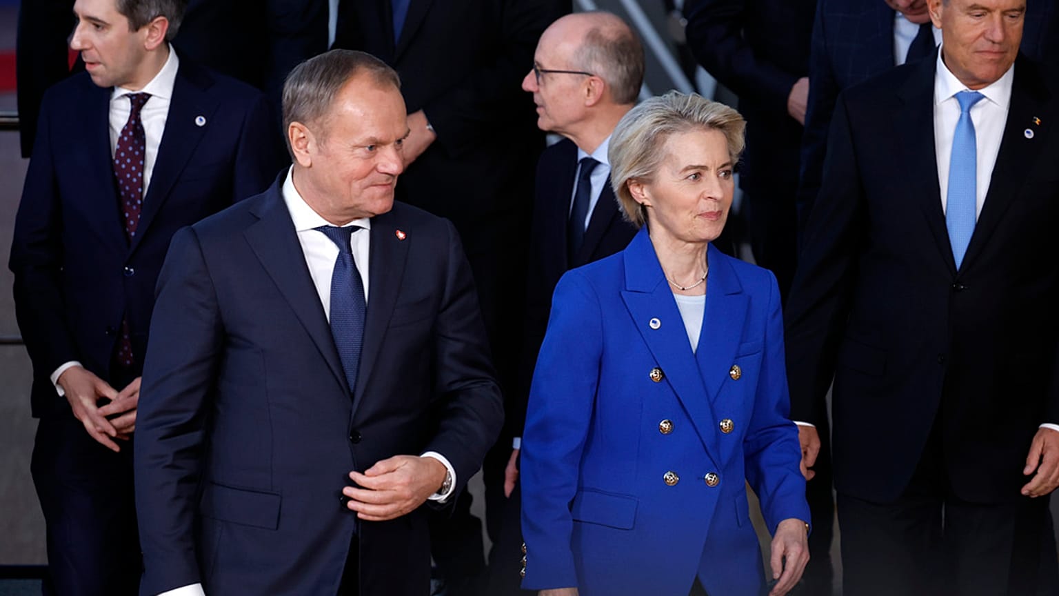 Donald Tusk i Ursula von der Leyen w Brukseli.
