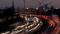 Road traffic in Strasbourg, France.