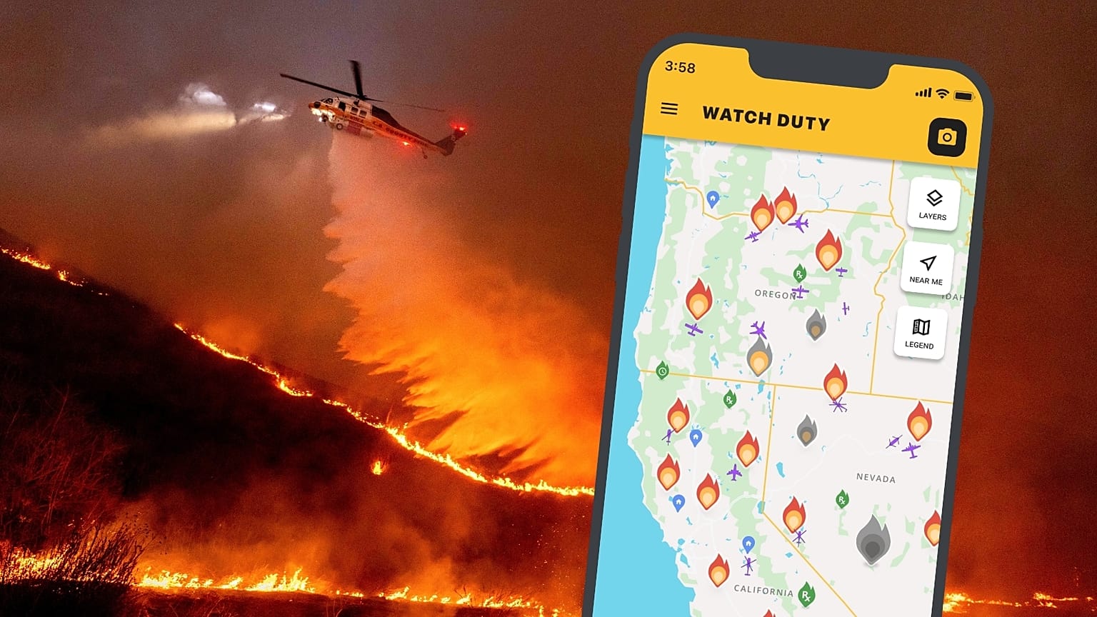 App de alertas desarrollada tras los incendios de Los Ángeles. 