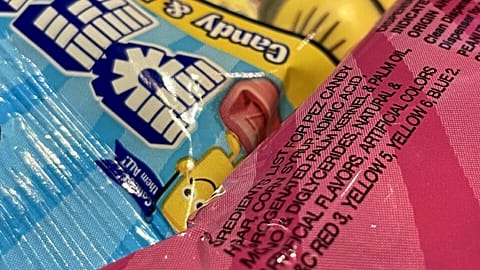 Pez candy is on display at a store in 2023.
