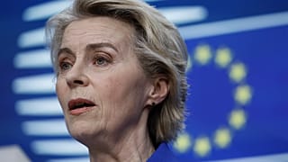 European Commission President Ursula von der Leyen addresses a media conference at the end of an EU summit in Brussels, Thursday, Dec. 19, 2024.