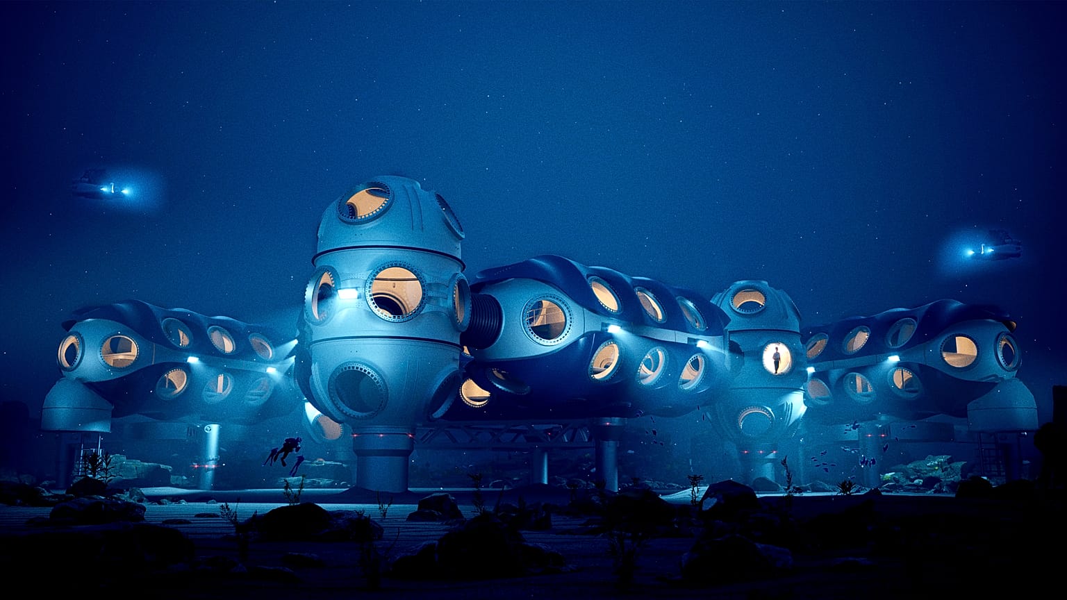 Mockup of DEEP's flagship underwater habitat Sentinel