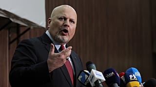 UCM Savcısı Karim Khan, Sudan'ın başkenti Hartum'daki bir basın toplantısı sırasında açıklamalarda bulunuyor, 12 Ağustos 2021