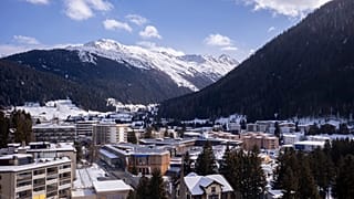 Imagen aérea de la ciudad de Davos, en Suiza.