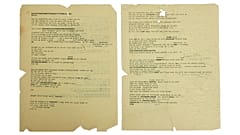 Julien's Auctions tarafından yayınlanan bu tarihsiz görselde müzisyen Bob Dylan'ın ünlü şarkısı "Mr. Tamborine Man "in sözleri yer alıyor.