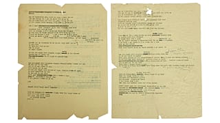Une image publiée par Julien's Auctions montre les paroles de la célèbre chanson "Mr. Tamborine Man" du musicien Bob Dylan sur cette image non datée.
