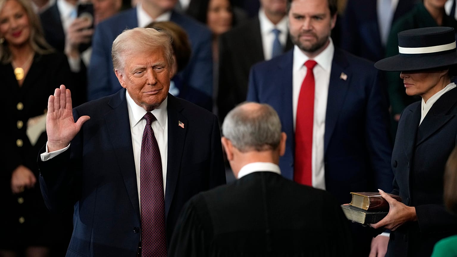 Donald Trump giura da 47esimo presidente degli Stati Uniti, Washington, Usa, 20 gennaio 2025