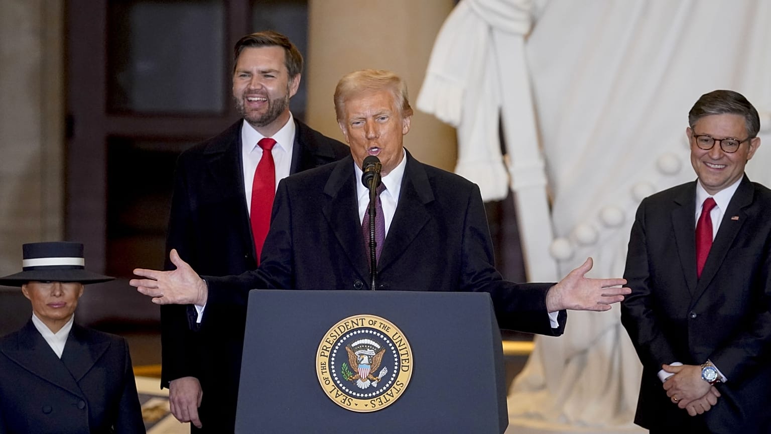Az ú elnök beszéde a Capitolium Rotundájában, Washingtonban