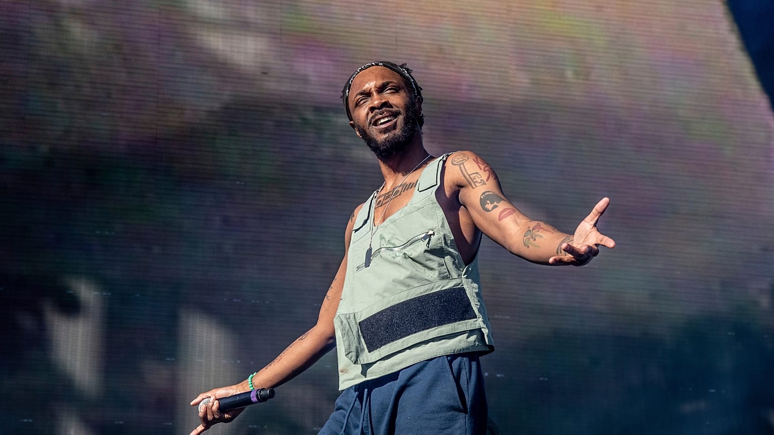 Jpegmafia występuje na Coachella Music &amp; Arts Festival w Empire Polo Club w piątek 12 kwietnia 2019 roku w Indio w Kalifornii.