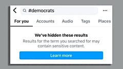 Instagram'daki 'demokratlar' arama sonuçları