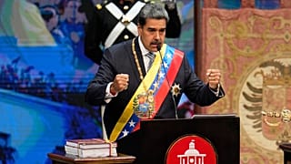 Der venezolanische Präsident Nicolas Maduro hält seine jährliche Rede vor Gesetzgebern und Gästen im Teresa Carreno Theater in Caracas, Venezuela, Mittwoch, 15. Januar 2025.