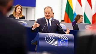 El primer ministro Donald Tusk arremetió contra el Pacto Verde en Estrasburgo.