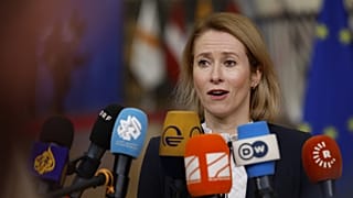 Kaja Kallas, az Európai Unió külügyi főképviselője Brüsszelben