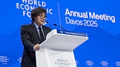 El presidente de Argentina, Javier Milei, durante su intervención en el Foro Económico de Davos.