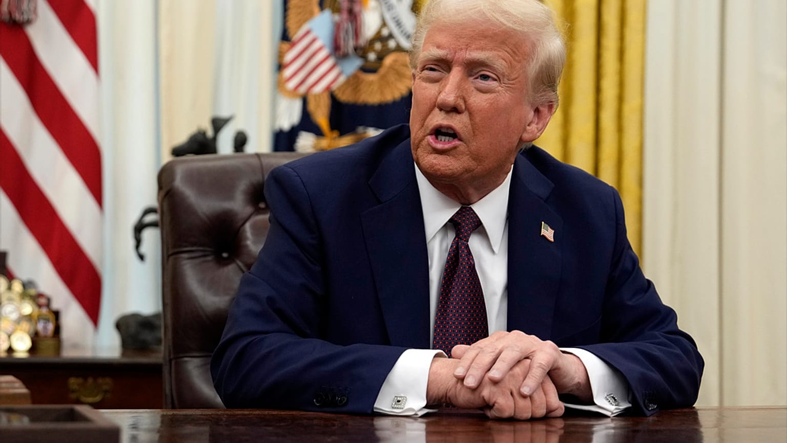 El presidente de EE.UU., Donald Trump, este jueves en el Despacho Oval de la Casa Blanca.