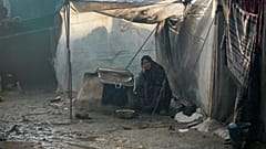 Obóz dla przesiedlonych Palestyńczyków dla w w Deir al-Balah