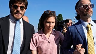 Amanda Knox arrives at a courtroom in Florence, Italy, on 5 June, 2024.