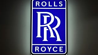 Rolls Royce şirketinin logosu, 20 Haziran 2022 Pazartesi günü Berlin yakınlarındaki Schoenefeld'de düzenlenen ILA Berlin Air Show sırasında görülüyor. 