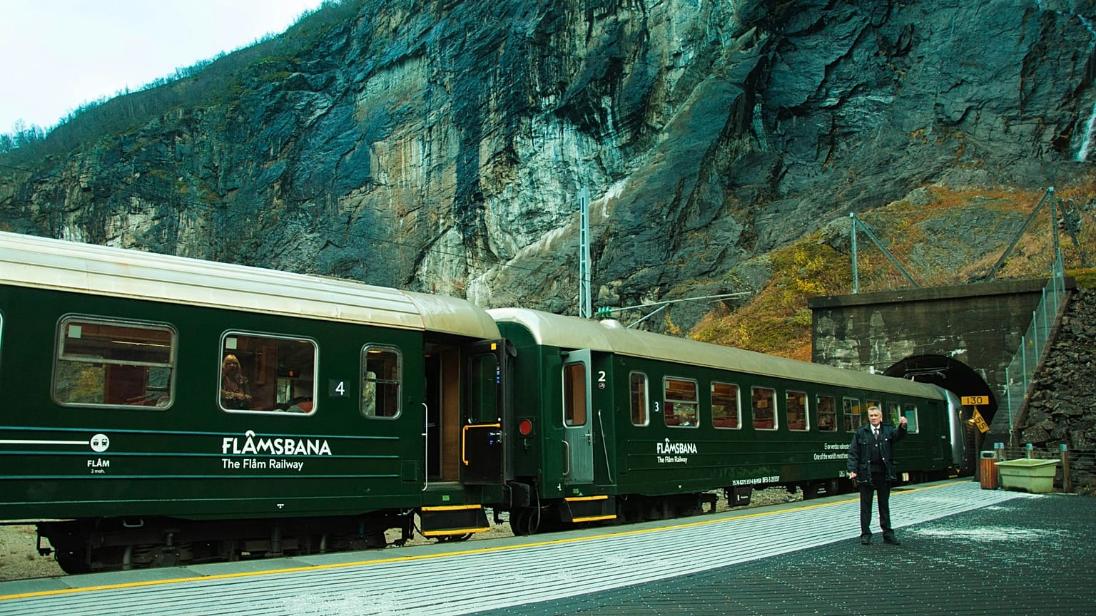 O caminho de ferro de Flam, que se pode apanhar a partir da linha de Bergen.